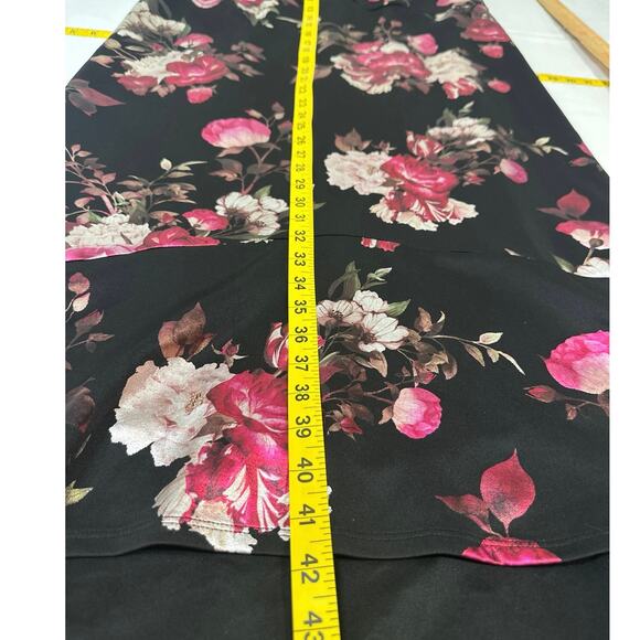 Enfocus Women formal hi/lo dress black w floral print Sleeveless womens size 16W - Picture 9 of 10
